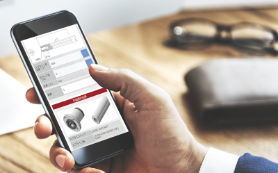 スマートフォンで製品選定を行う画面